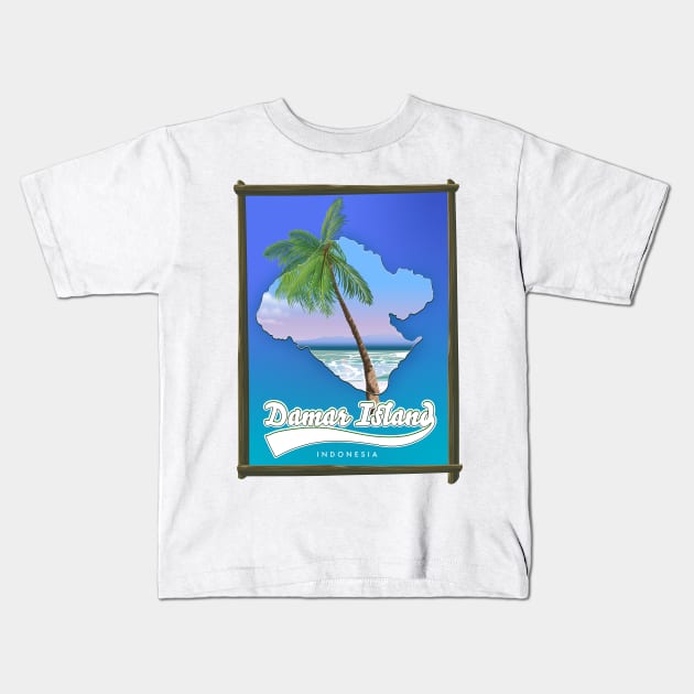 Damar Island Indonesia map Kids T-Shirt by nickemporium1